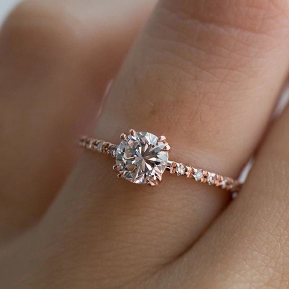 [HOST PICK] NEW TIANNA Dainty Rose Gold Solitaire crystal ring